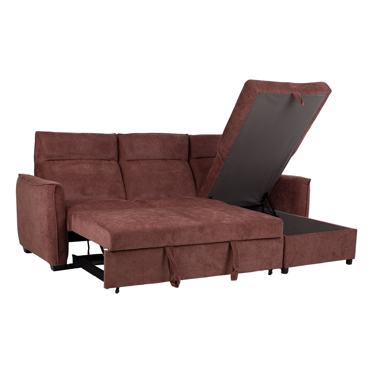 Nurgadiivanvoodi SCALA 244x155/88xH102cm, tumeroosa - Pilt 2