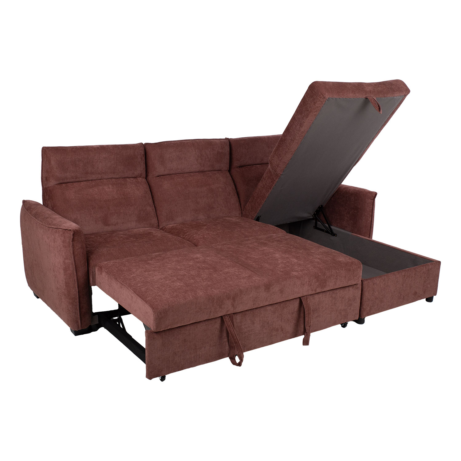 Nurgadiivanvoodi SCALA 244x155/88xH102cm, tumeroosa - Pilt 3