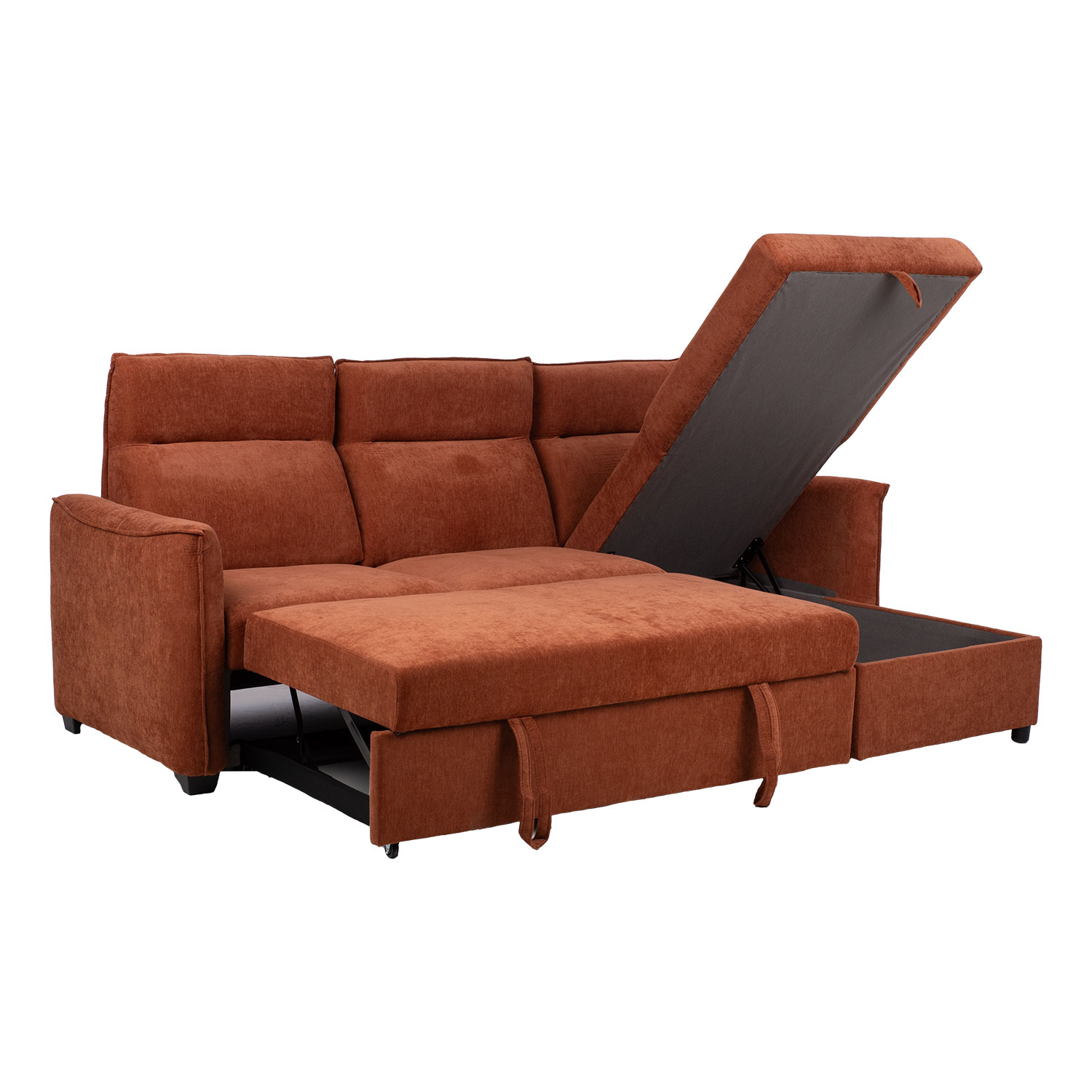 Nurgadiivanvoodi SCALA 244x155/88xH102cm, roostepruun - Pilt 2