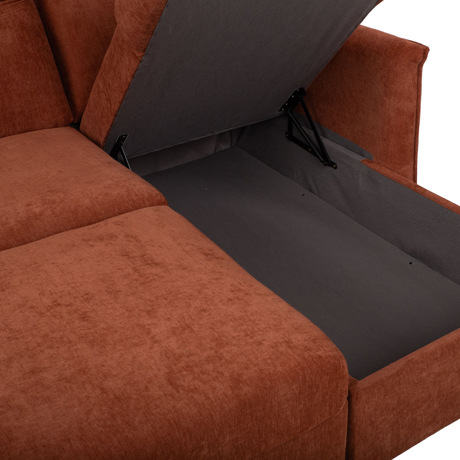 Nurgadiivanvoodi SCALA 244x155/88xH102cm, roostepruun - Pilt 8