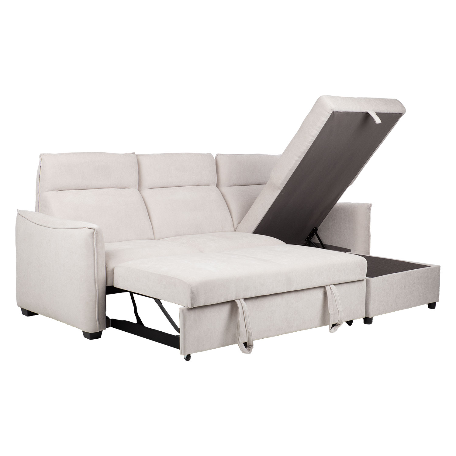 Nurgadiivanvoodi SCALA 244x155/88xH102cm, helehall - Pilt 2
