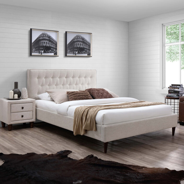 Voodi EMILIA 120x200cm, madratsiga HARMONY DUO, beež - Pilt 2