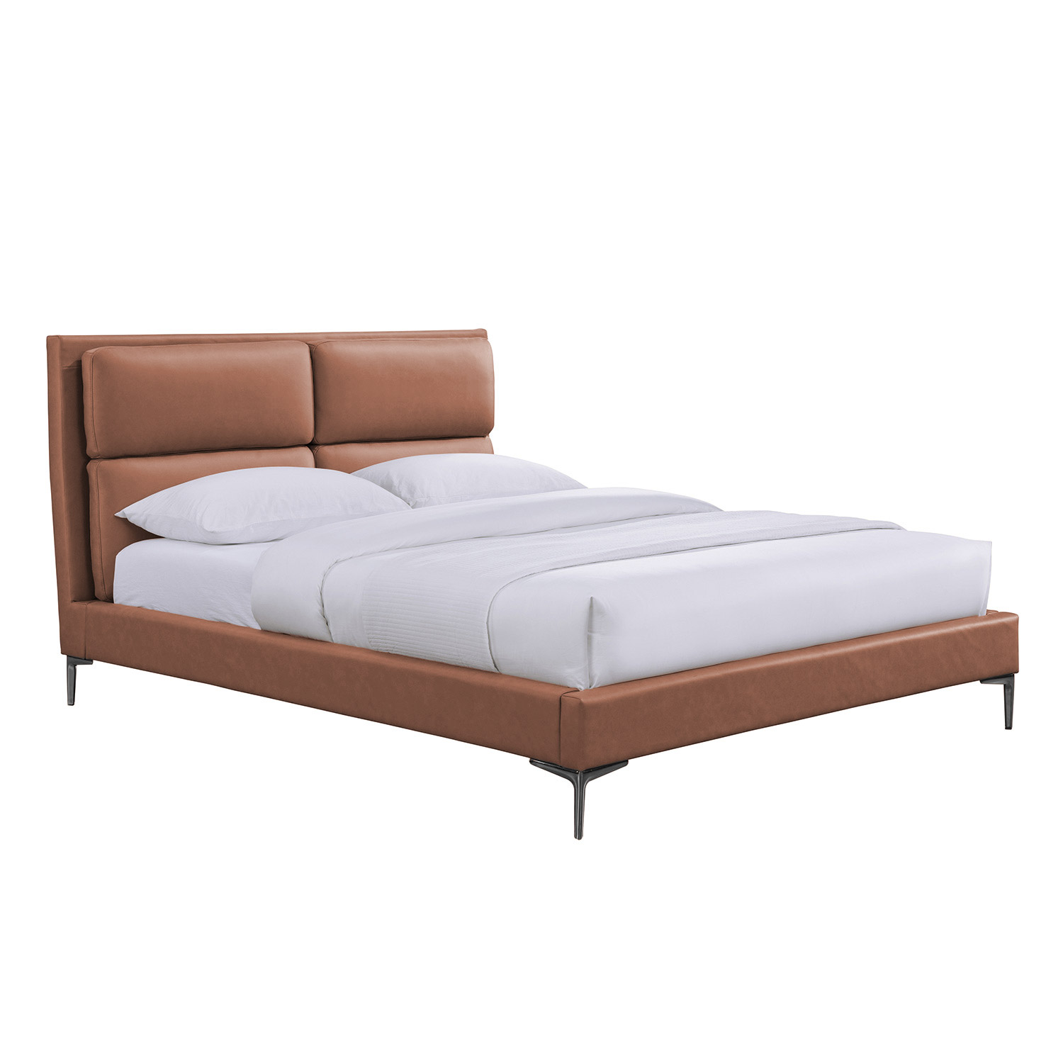 Voodi LENA madratsiga HARMONY DUO 160x200cm, konjakipruun