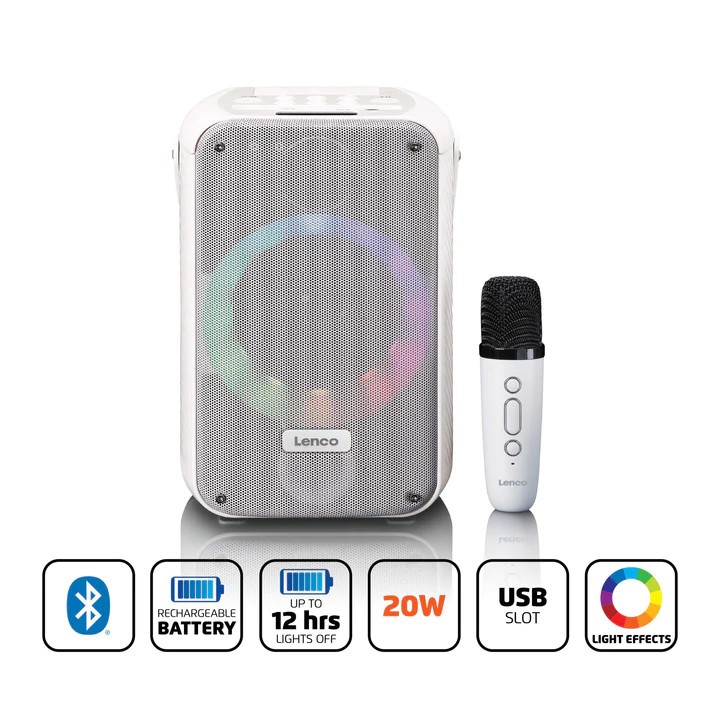 Karaokekõlar Lenco BTC060WH valge - Pilt 2