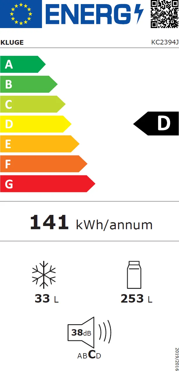 Integreeritav külmik Kluge KC2394J - Pilt 4