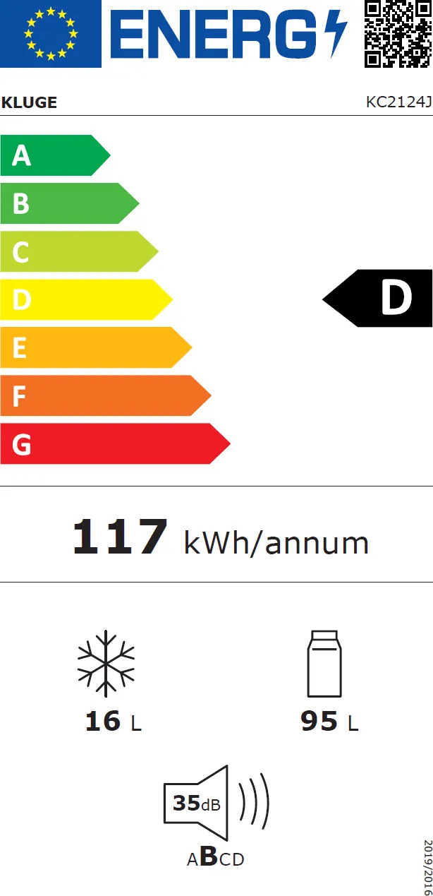 Integreeritav külmik Kluge KC2124J - Pilt 4