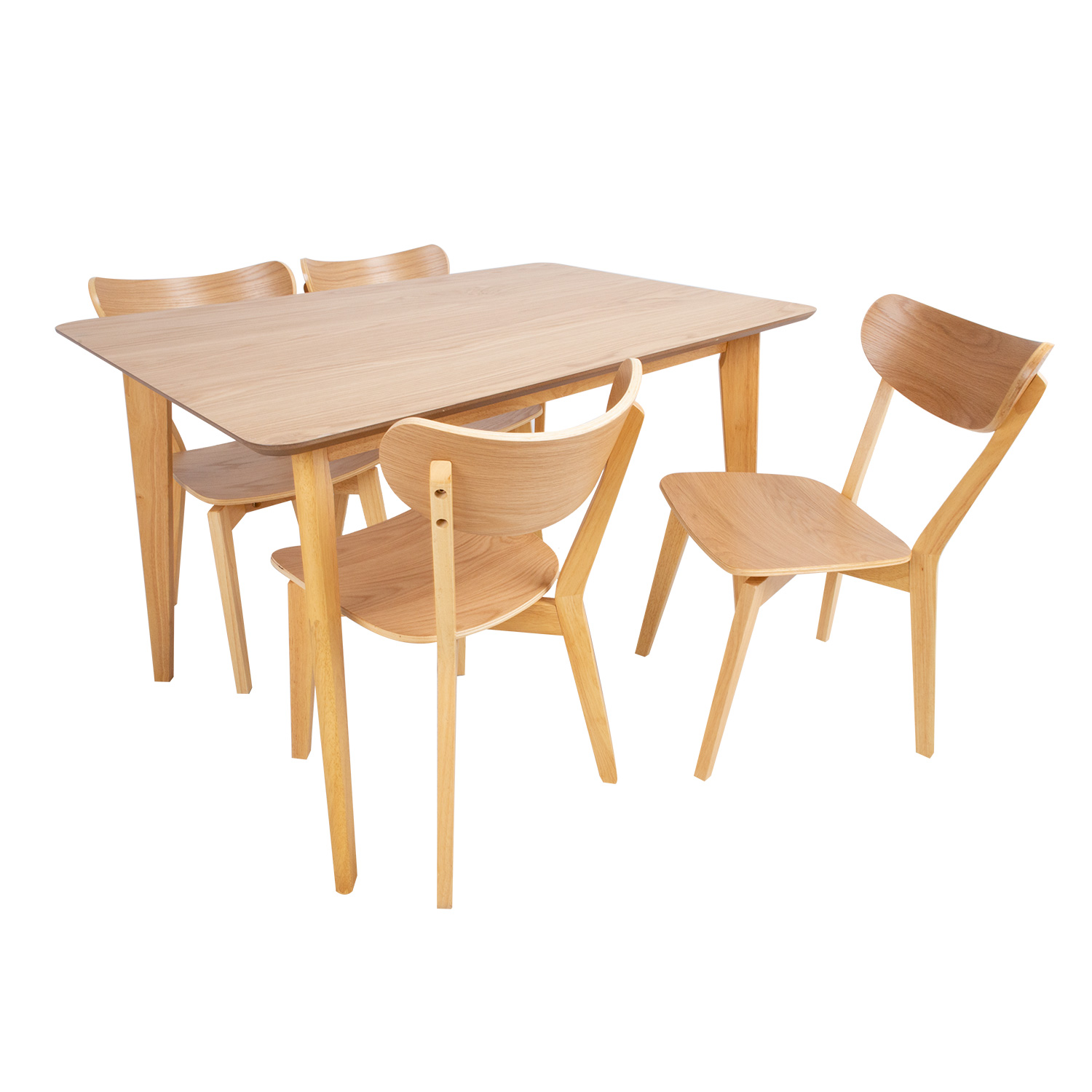 Söögilauakomplekt ROXBY laud 120x80xH76cm, 4 tooli (AC91520 ), tamm