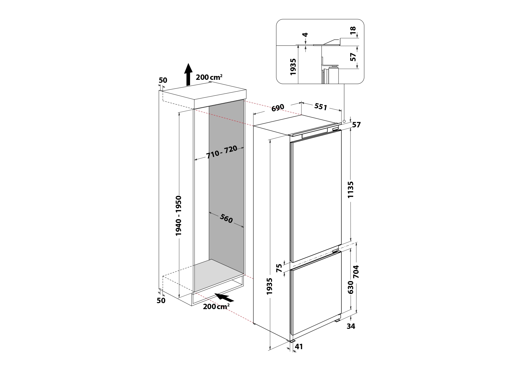 Integreeritav külmik Whirlpool WHSP70T262P - Pilt 6