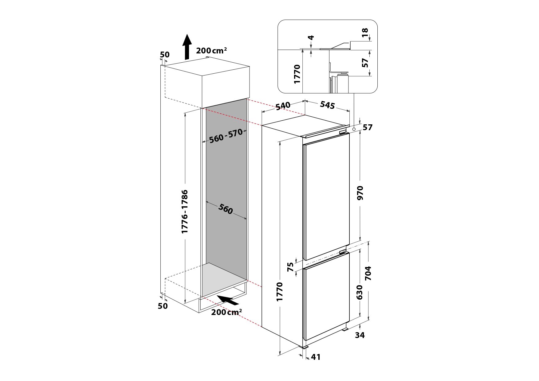 Integreeritav külmik Whirlpool WHC18D031A1 - Pilt 8