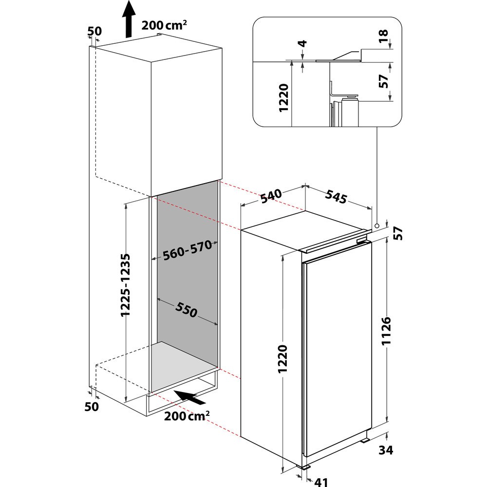Integreeritav külmik Whirlpool ARG7342 - Pilt 5