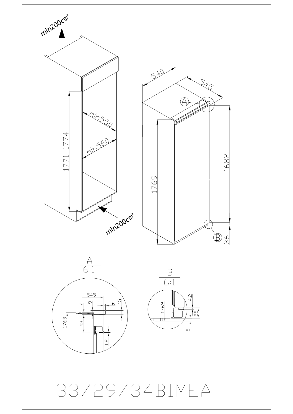 Integreeritav külmik Kluge KC2394J - Pilt 3