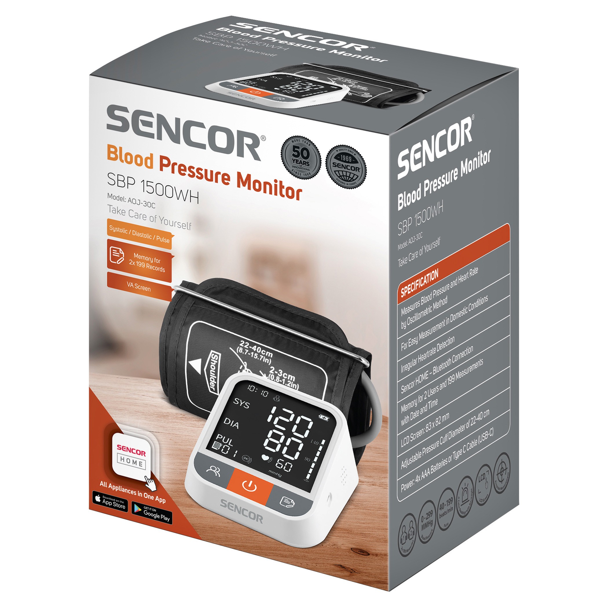 Vererõhumõõtja Sencor SBP1500WH, Bluetooth + WiFi - Pilt 4
