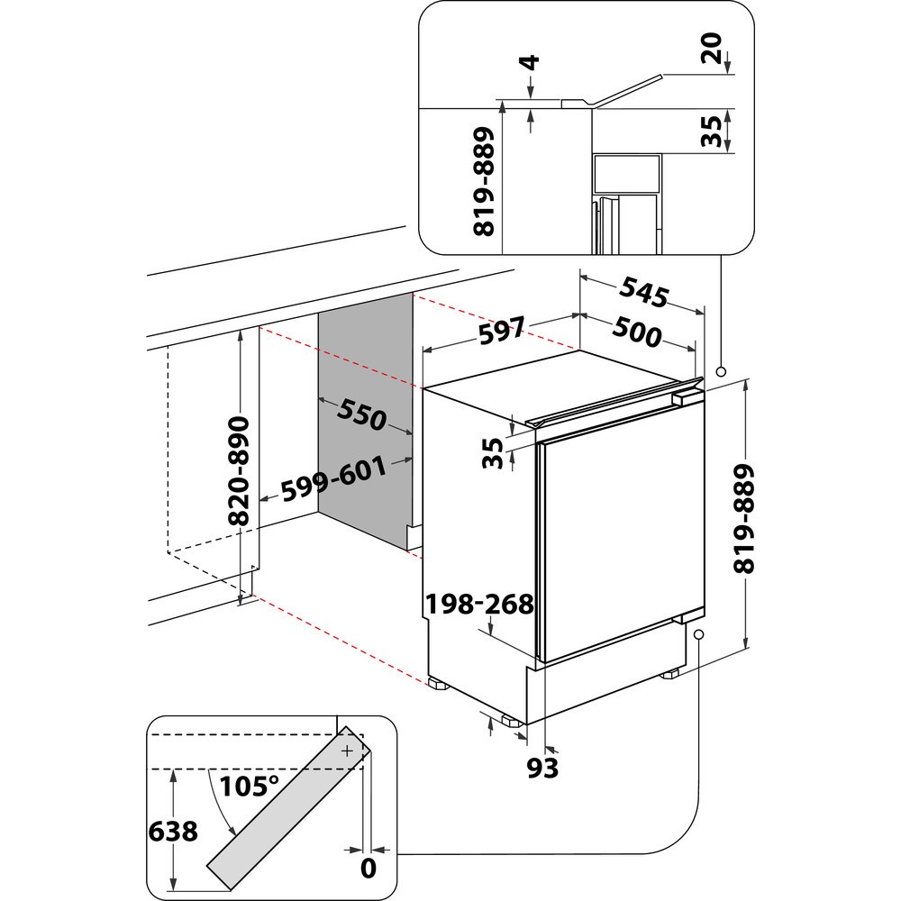 Integreeritav külmik Whirlpool WBUF011 - Pilt 5